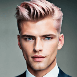 Pompadour Light Pink Hairstyle AI avatar/profile picture for men